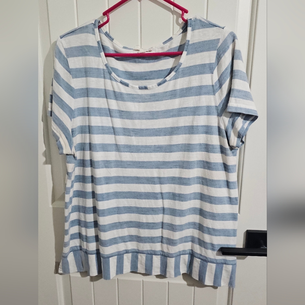 Classic Blue and White Striped Women's Top